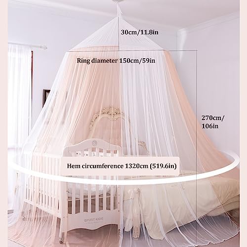 Round Dome Bed Netting Canopy Mosquito Net Bed Canopy Hanging Curtain Netting Unicorn Canopy Bed Curtains for Adults,Brown