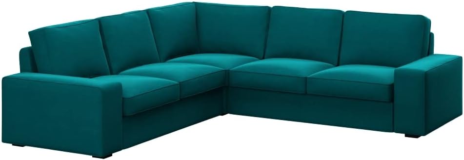 Soferia Replacement Compatible Cover for Kivik 2+2 Corner Sofa, Fabric Eco Leather Creme