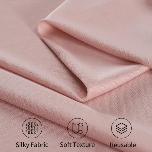 Image of 20ftx12ft Dusty Pink Backdrop Curtains for Parties, Wrinkle Free Polyester Dusty Pink Photo Backdrop Drapes 4 Panels 12 ft Long Back Drop Cloth for Wedding Birthday Photography Background Party
