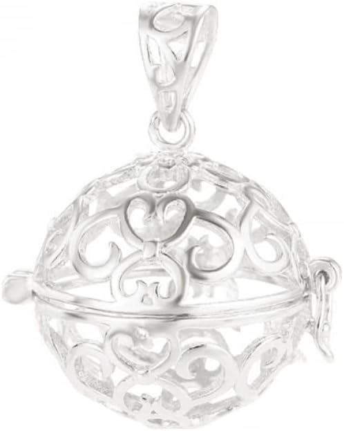 Solid 925 Silver Gem Cage Charm for Pearls and Gemstone Pendant Setting Handmade Lockets Charm for Necklace Jewelry Making for Women