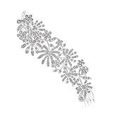UTHTY Hochzeit Braut Haar Seitenkamm Kristall Haarkämme Blatt Blume Haarteile Strass Haarnadel Braut Brautjungfer Kopfbedeckung for Frauen Hochzeit Party Weiß (Color : White)