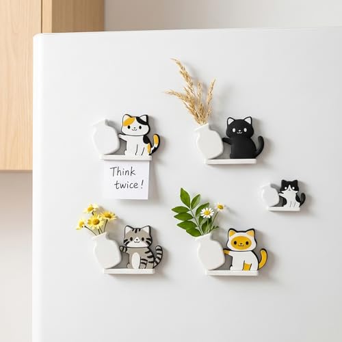 Cat Whisker Holder Magnet, 4 piezas, decoración y almacenamiento miniatura 5