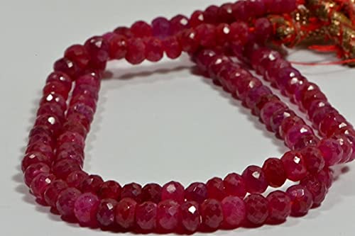 Perles de rubis naturel de 5.3x3.5mm LKBEADS fil de gemmes facettées pour création bijoux