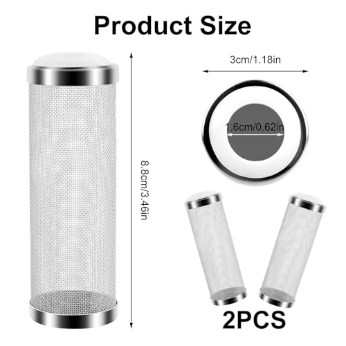 2 StückAquarium Außenfilter Filterschutz, 16 mm Garnelen Schutz für Filter, Edelstahl Aquarium Filter, Aquariumfilter, Multifunktional Aquarium Schutzhülle Ansaugschutz für Schutz Fisch Garnele