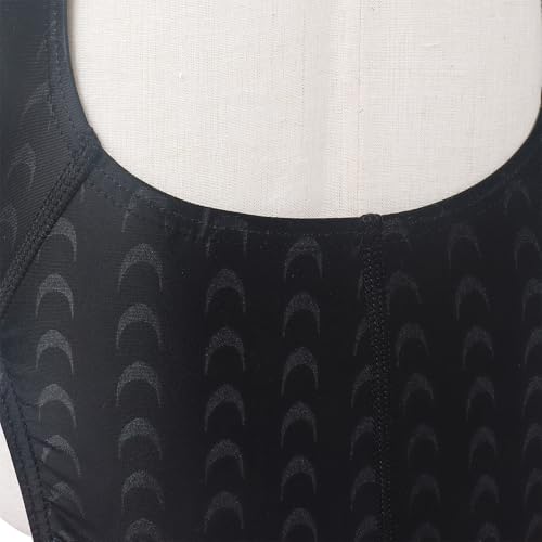 Image of Kids Girls Athletic Swimsuit One Piece Solid Swimwear for Practice and Competition in Black and Navy Bathing Suit