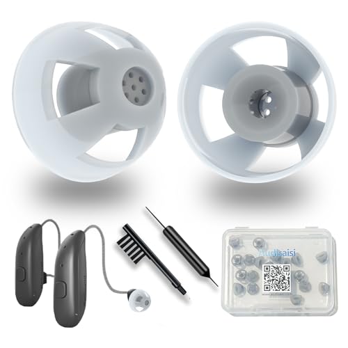 20pcs GN Resound Hearing aid Domes Open(M Size 8mm) Comfortable Silicone Design Noise Reduction Enhanced Acoustics Breathable and Easy to Clean Resound Hearing Aid Accessories Jabra Hearing Aid Domes