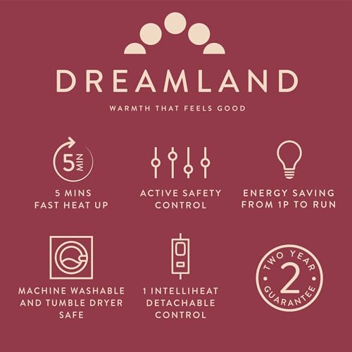 Dreamland Cosy Up Silky Soft Faux Fur Warming Throw/Electric Blanket with 6 Heat Settings (Intelliheat technology, 160 x 120 cm, Machine washable, Detachable control, 1/3/9-hour auto timer) Cream - Image 5