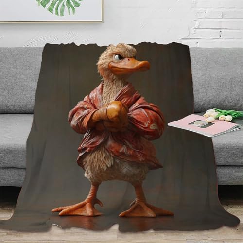 Couverture canard Kung Fu en peluche : Idée cadeau originale pour lit d'adolescent et adulte - 3