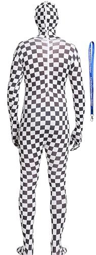 Image of Full Bodysuit Include Zipper Helper Unisex Spandex Stretch Adult Costume Zentai Disappearing Man Body Suit
