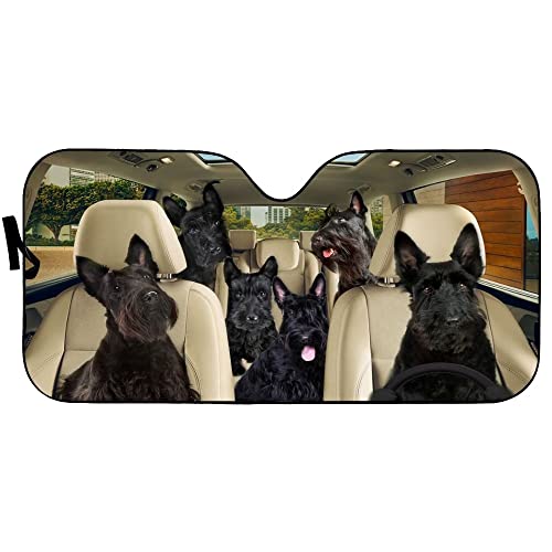 Parasol para Parabrisa de Terrier Escocés Protector Térmico para Luna Delantera de SUV M 1