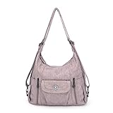 angel kiss Satchel Handbag for Women, Ultra Soft Washed Vegan Leather Crossbody Bag, Shoulder Bag,...