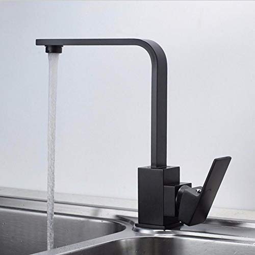 Robinet de cuisine noir mat avec mitigeur rotatif eau chaude et froide - 3