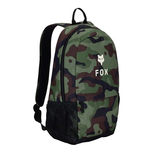 Fox Racing Mochila 180, bolsa leve para escola e viagem diária com capa para laptop, bolso para garrafa de água e alças acolchoadas, Camauflage verde, One Size, Mochila diária 180