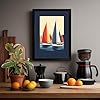 Sailboats at Leisure Vintage Framed Wall Art Print A2 (59.4×42cm) Black, Wall Decor for Living Room, Bedroom, Office & Home, Ready to Hang, Art Gift #2