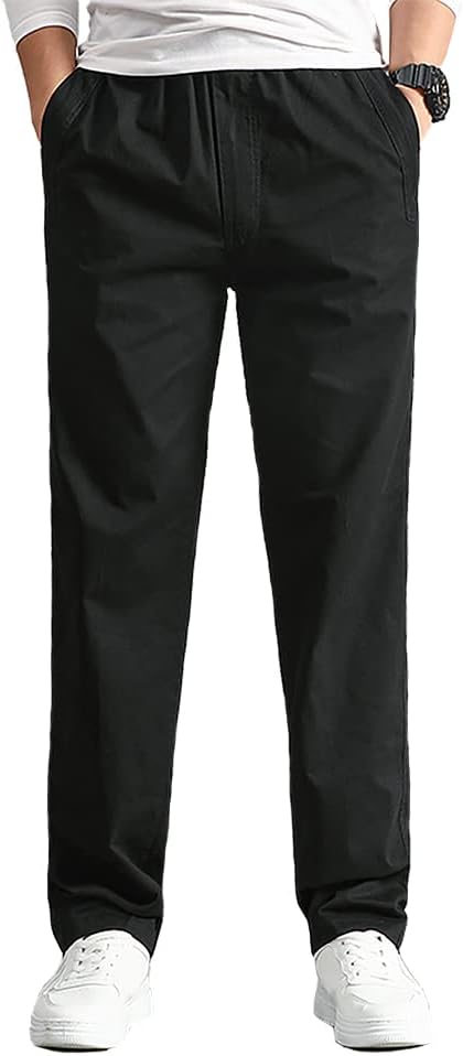AIFARLD Mens Cargo Pants Elastic Waist Pants Sport Jogger Long Trousers for Hiking Fishing Running Workout - Image 2