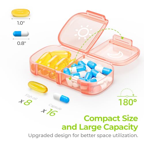 Image of AUVON Weekly Pill Organizer 2 Times a Day, One-Sided Opening, Easy to Use
