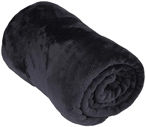 ArtiCasa Fleece Blanket 150 x 200 cm - Bedspread - Cuddly Blanket - Sofa Throw Blanket - 1-Person Sofa Blanket - Decoration Living Room - Machine Washable - Dark Grey - Fleece/Polyester