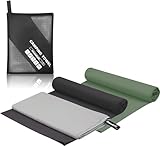 Wuwahold Camp Towel 3 Packs, Quick Dry Microfiber Lightweight Sport Towels with 3 Mesh Bags, Travel Towel Suitable for Camping, Beach, Gym, Yoga (24"x48" Army Green+Grey+Black)