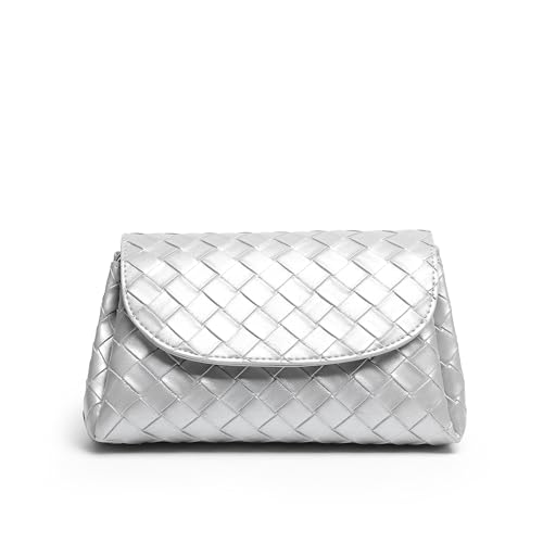 Image of Woven Clutch Purse for Women 2025 Trendy PU Leather Braided Cute Hobo Lightweight Mini Shoulder Crossbody Puse