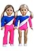 DreamWorld Collections - Olympic Gymnast - 3 Piece Outfit - Gymnastic Leotard, Warmup Pants and White Shoes - Clothes Fits 18 Inch American Girl Doll (Dolls Not Included)