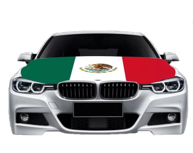 Country Flag Car Hood Cover Flag 63x47 Patriotic Flag Car Decorates Accessories Universal Size (Mexico)