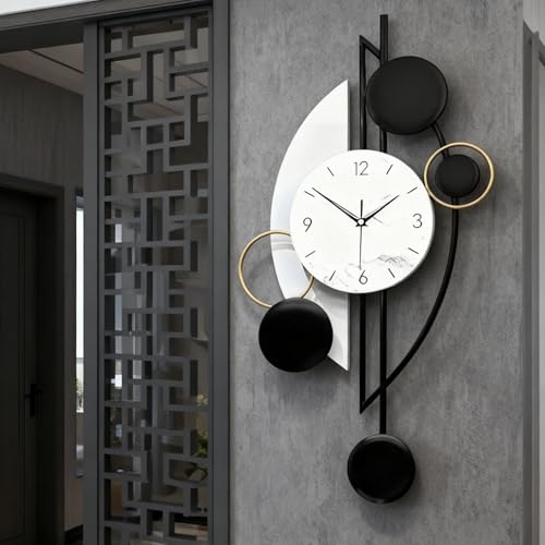 Horloge murale verticale COSLIFE design géométrique minimaliste et silencieuse - 8