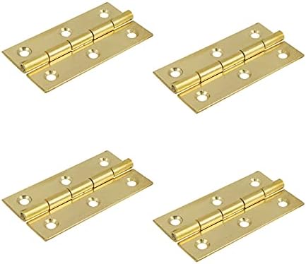 LC LICTOP 3 Inch Pure Brass Hinges Butt Hinges for Furniture Cabinet Drawer Door 4pcs