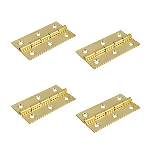 Lc Lictop 3 Inch Pure Brass Hinges Butt Hinges For Furniture Cabinet Drawer Door 4Pcs #TOP1