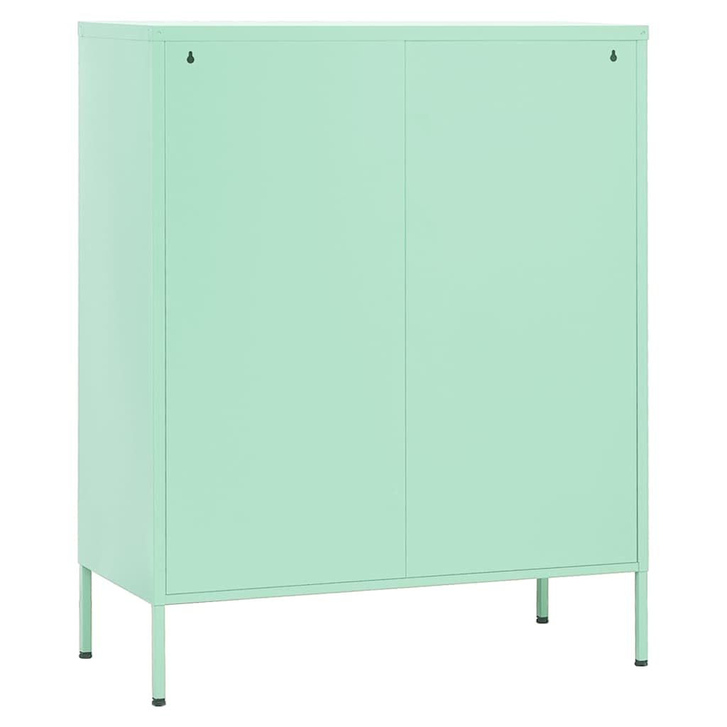 Armadietto in Acciaio Verde Menta 80x35x101,5 cm con 2 Ante in Rete