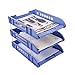 Estantes para archivos, bandejas para carpetas de archivos de escritorio, soportes para estantes de clasificación de letras de plástico de 3 niveles y 8 varillas elevadoras de metal, divisores de ar
