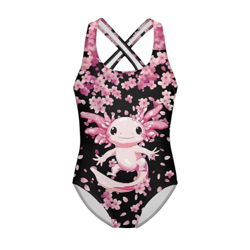 Image of One Piece Swimsuit for Girls Kids Quick Dry Bathing Suit with Crossback Strap Summer Beach Swimwear Size 5T-14