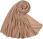 Premium Jersey Hijab Scarf Wrap Lightweight, Breathable, Solid Color Instant for Women
