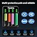 Tectra Universal Rapid 18650 Battery Charger for 3.7V Li-ion 18650 21700 22650 26650 18490 18350 17500 16340(RCR123) 10440 14500, 1.2V Ni-MH Ni-Cd AA AAA AAAA C Rechargeable Batteries