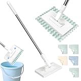 2025 Neu Wischmopp mit Druck Klemm System, Bodenwischer mit 5 Wiederverwendbare...