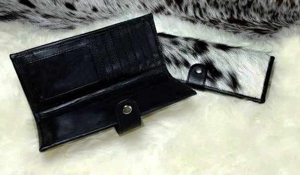 NGF Womens Zipper Wristlet Cowhide Clutch Real Leather Hair on Wallet Western Purse, Handbag Organizer for women - Image 2