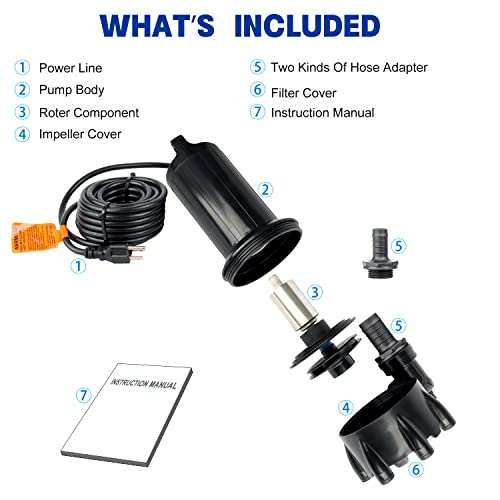 Image of OYO WATER 2000GPH Submersible Outdoor Inline Pond Pump | High Head Water Pump for Garden Waterfall Fountain Water Circulation for Koi Fish Pond