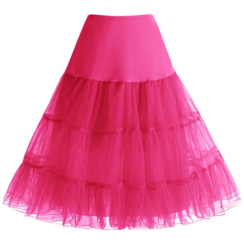 Bbonlinedress Sommerkleid Damen Petticoat schwarz Mini Rock Unterrock Crinoline Underskir Reifrock Rose XL