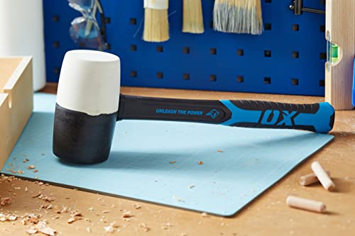 Ox Tools Combination Rubber Mallet - Non-Marking Rubber Mallet Hammer With Fiberglass Handle | Multi-Color & 24-Ounce #TOP7