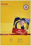 Material compuesto Kodak Premium - Papel fotográfico, A6, 10 x 15, 20 hojas, 240 g