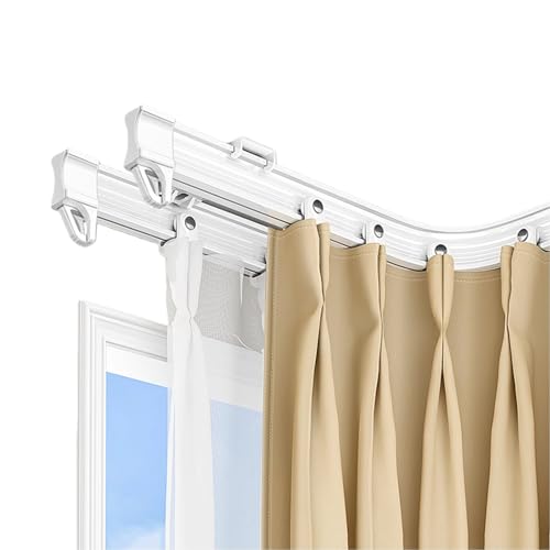 Binari flessibili per tende a doppio binario silenziosi montati a soffitto, adatti per lampadari ad arco e varie forme irregolari, facili da installare (2 m)