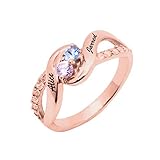 BESTES GESCHENK: Der personalisierte Geburtssteinring ist perfekt für alle Altersgruppen. Dies ist das perfekte Geschenk für Sie und Ihre Lieben: Freundin, Familie, Frau, Mutter, Tochter, Großmutter, Tante, Enkelin, Braut, Mutter und Freund. Geeignet für Valentinstag, Weihnachten, Muttertag, Hochzeit, Party, Jubiläum, Abschlussball und Freizeittag