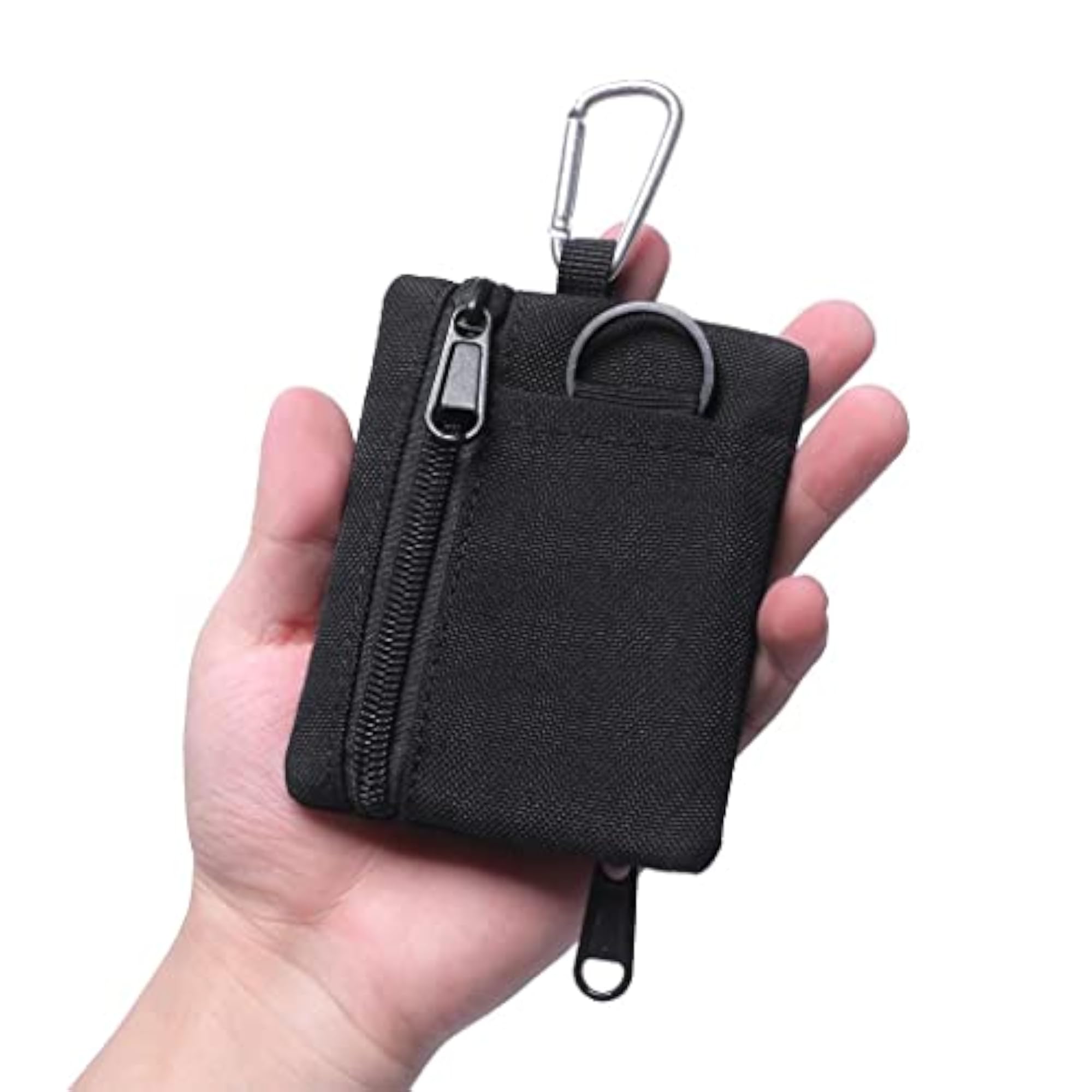 Minimalist Black Multi-purpose Money Wallet Bag with Zipper