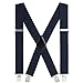 Price comparison product image YYKSYDPT Braces for Men Trousers with Very Strong 4 Clips 50 MM Wide Duty Suspenders X Style Adjustable Brace Suspenders (Navy Blue)