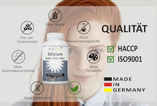 Hochdosiertes Silizium aus Bambus-Extrakt (850 mg), Hirse-Extrakt, Biotin, Zink, Selen, Kupfer, und Folsäure - organisches Silicium mit hoher Bioverfügbarkeit -120 Kapseln -Vegan - deutsche Produktion