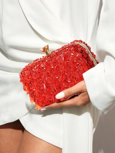 Image of RomanticDesign Women Bling Evening Bag Fashion Embroidered Beaded Sequin Clutch Cocktail Wedding Party Purse