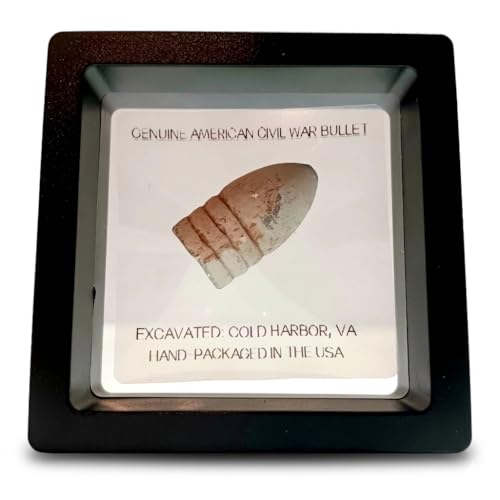 Authentic Civil War Bullet Relic Display Case, Excavated at Cold Harbor Battlefield, Virginia - Genuine Recovered Ammunition, History Gift for Collectors