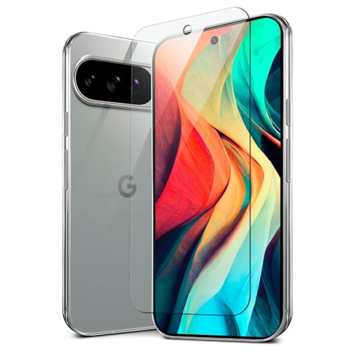 Lot 3 en 1 Google Pixel 10 Pro XL avec Aero Case silicone transparent et verre trempé