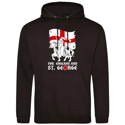 Image of Purple Print House For England And St George Mens Hoodie English Day Hoody, M, Black