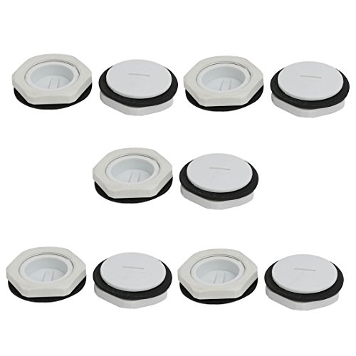 Aexit M40 Nylon Transmission Male Threaded Cable Gland Screw End Cap Cover Gray 10pcs