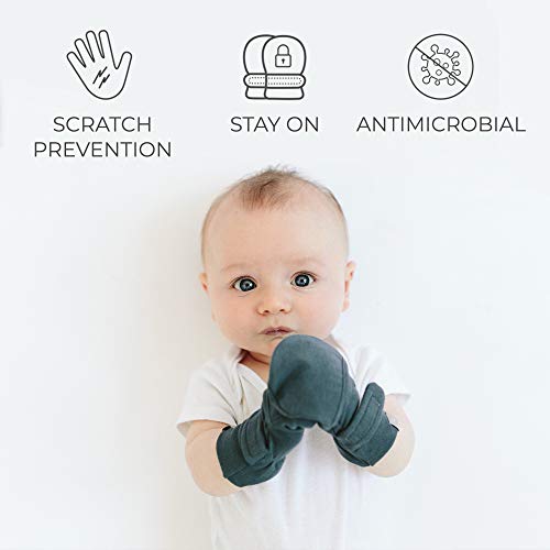 image for goumikids Goumimitts, Scratch Free Baby Mittens, Organic Soft Stay On 